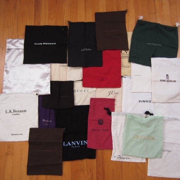 LOT OF 23 DESIGNER DUST BAGS Gucci, Valentino, Bottega Veneta, Bruno Magli, etc - Picture 1 of 16